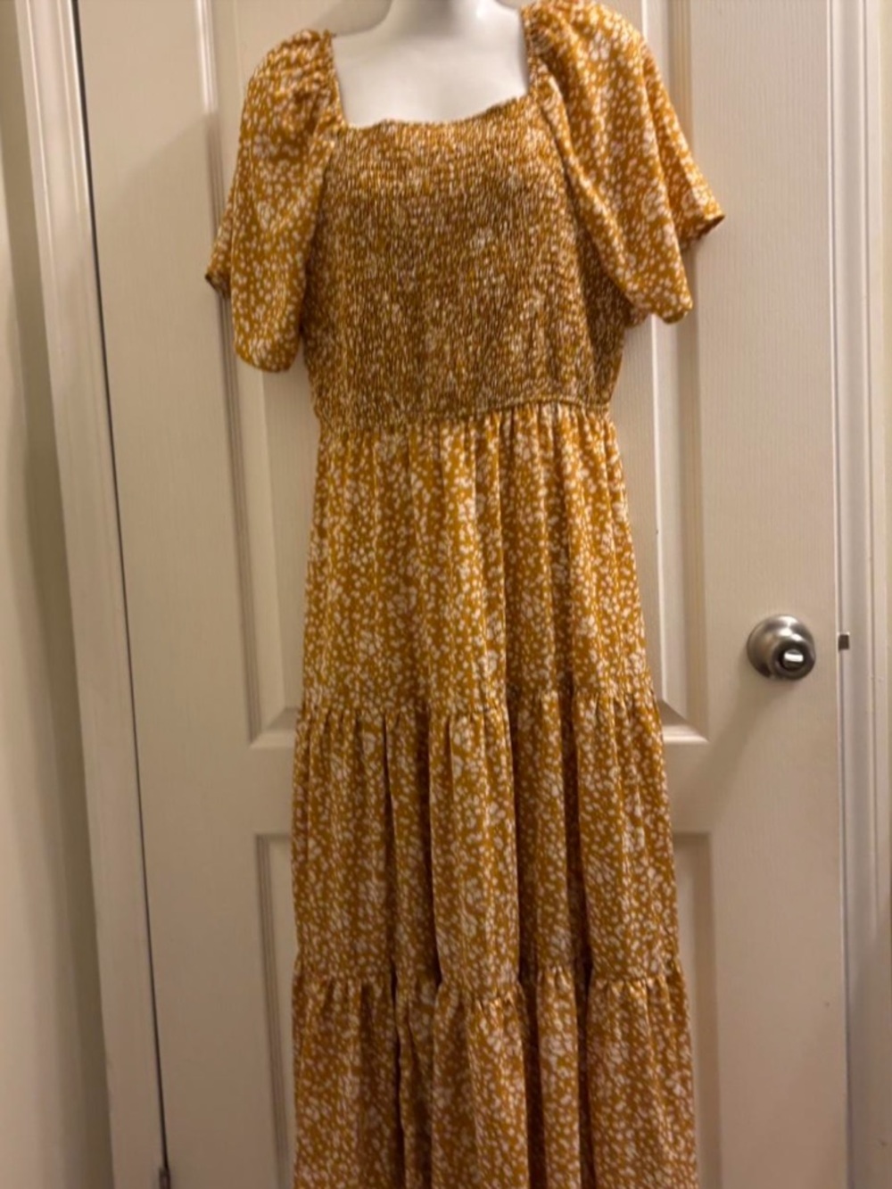 Hayden Mustard Floral Square-Neck Maxi Dress - Picture 3 of 6